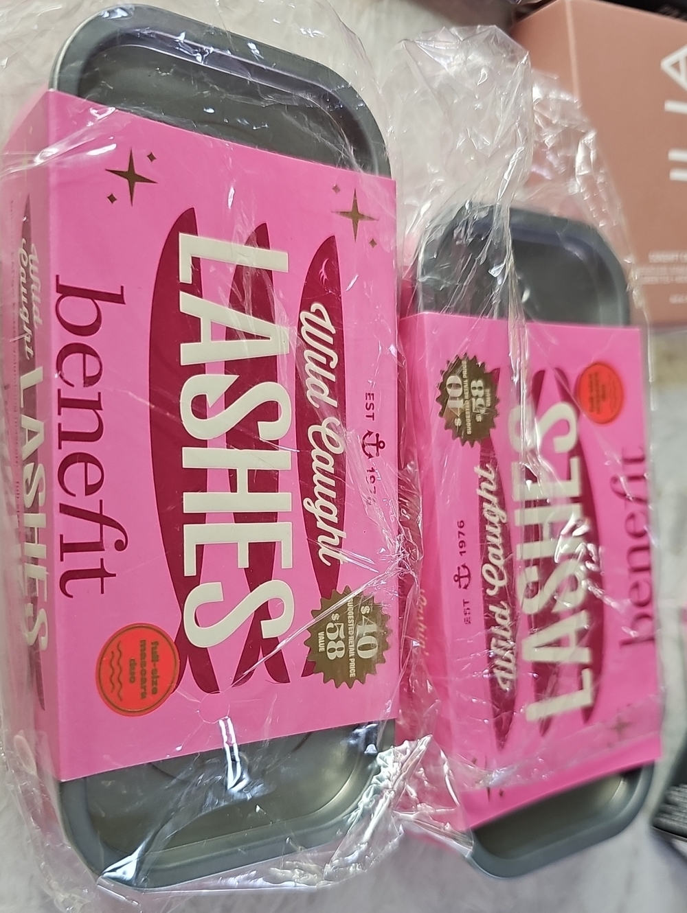 Benefit Lashes Set in Bright Pink Packaging